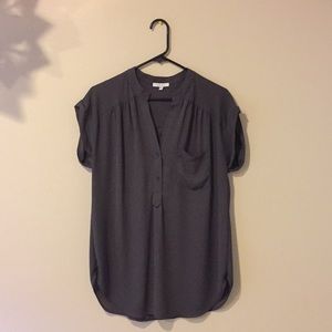 Gray-olive short sleeve blouse